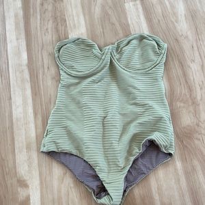 NWT acacia swimwear bathing suit strapless green.